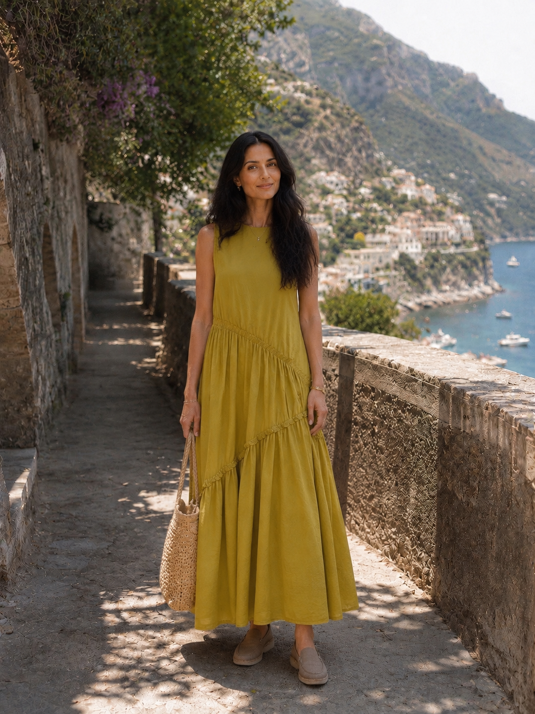 Tie Detail Linen Dress