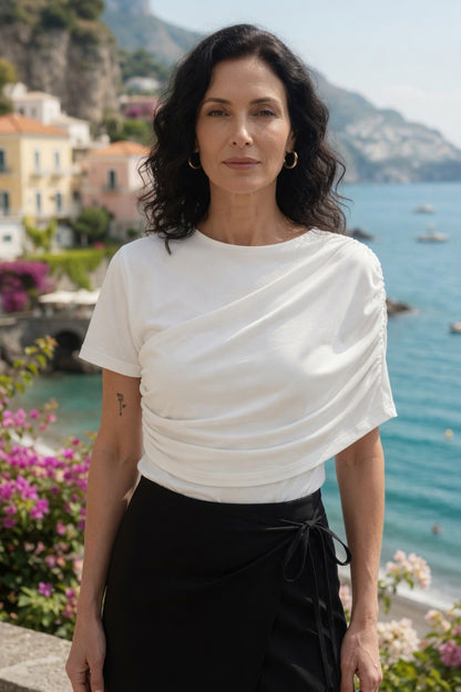 Draped Cotton Top