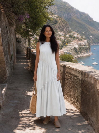 Tie Detail Linen Dress