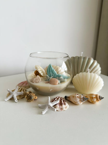 Clam Shell and Starfish Candle Set