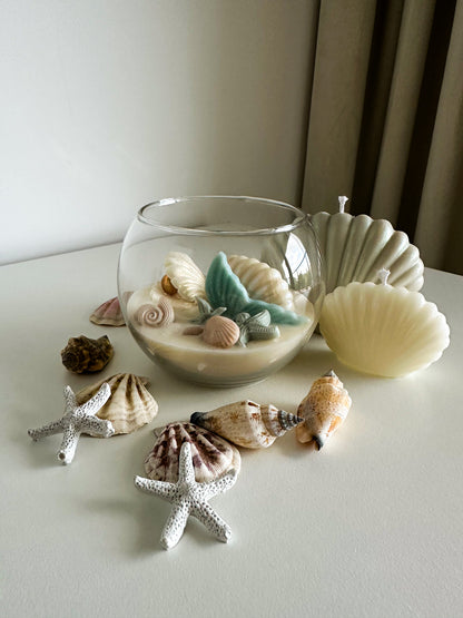 Clam Shell and Starfish Candle Set