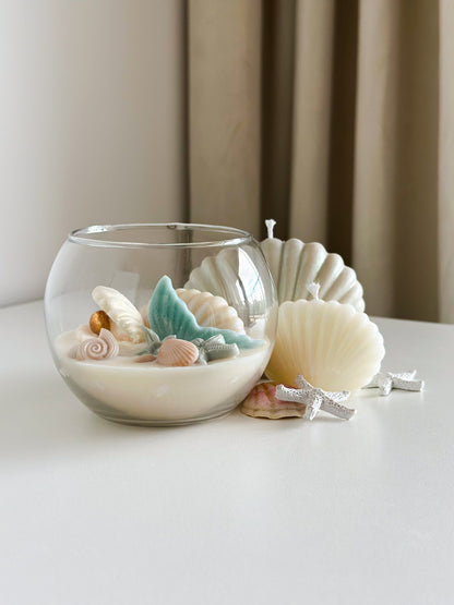 Clam Shell and Starfish Candle Set