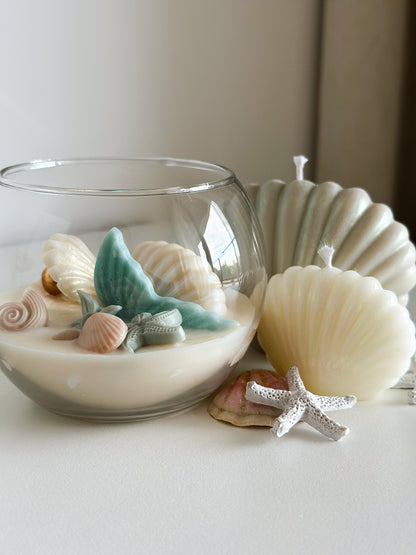 Clam Shell and Starfish Candle Set