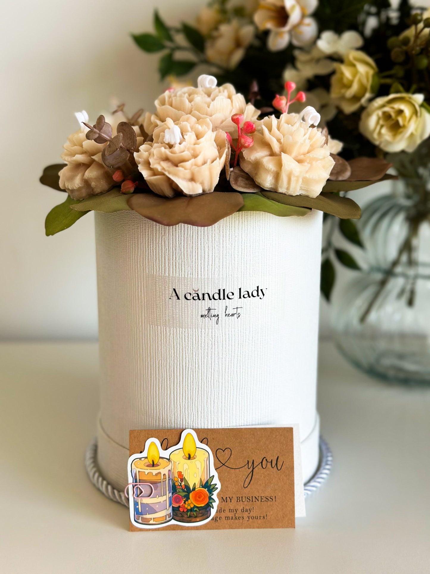 Floral Ocasion Flowers Candle Bouquet