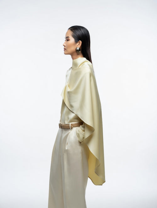 Women's Satin Blouse with Scarf Detail