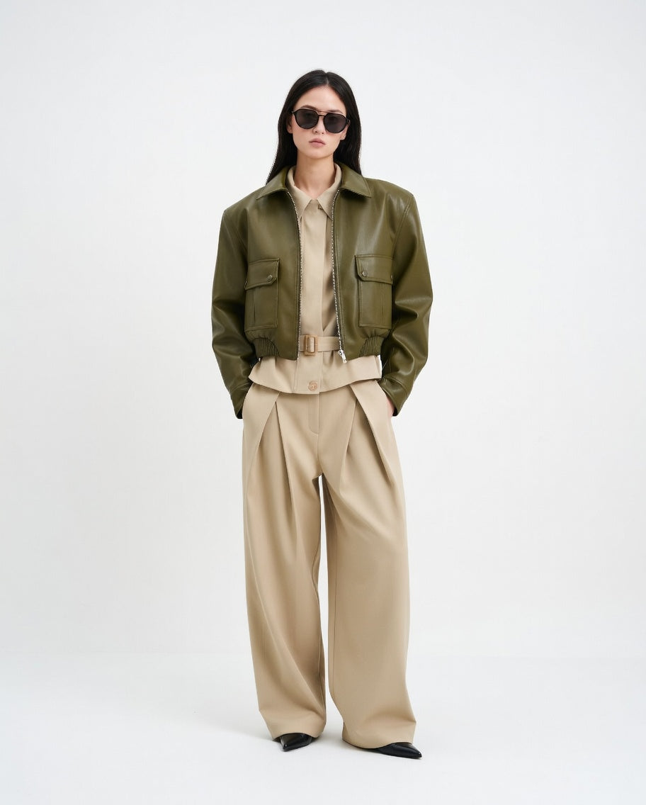 Women's Black Faux Leather Jacket