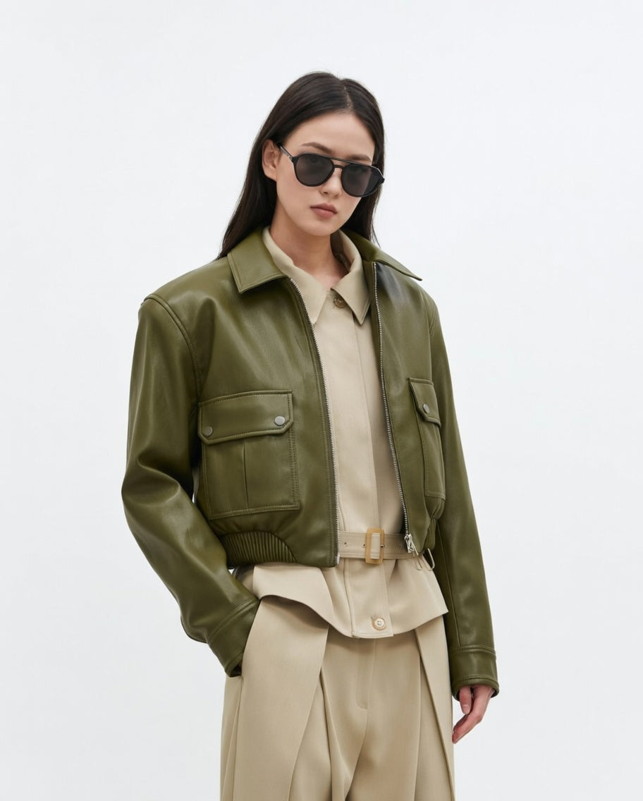 Women's Black Faux Leather Jacket