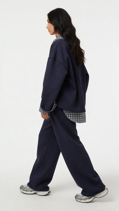Gingham Trim Cotton Tracksuit