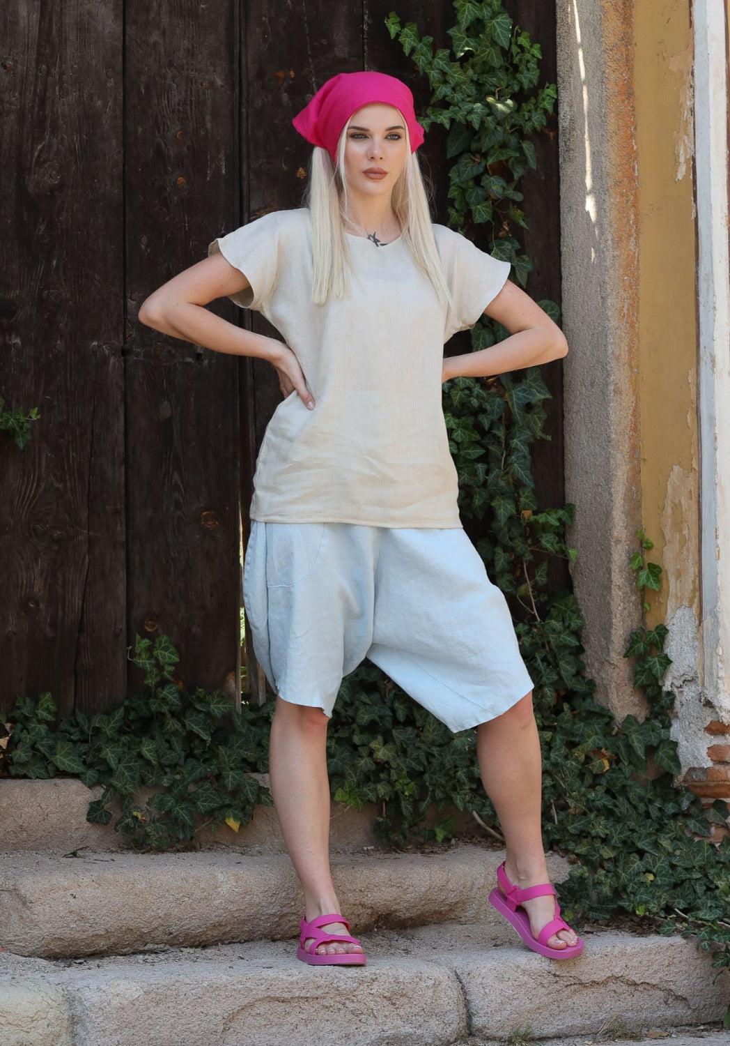 Drop Crotch Linen Pants - COCO