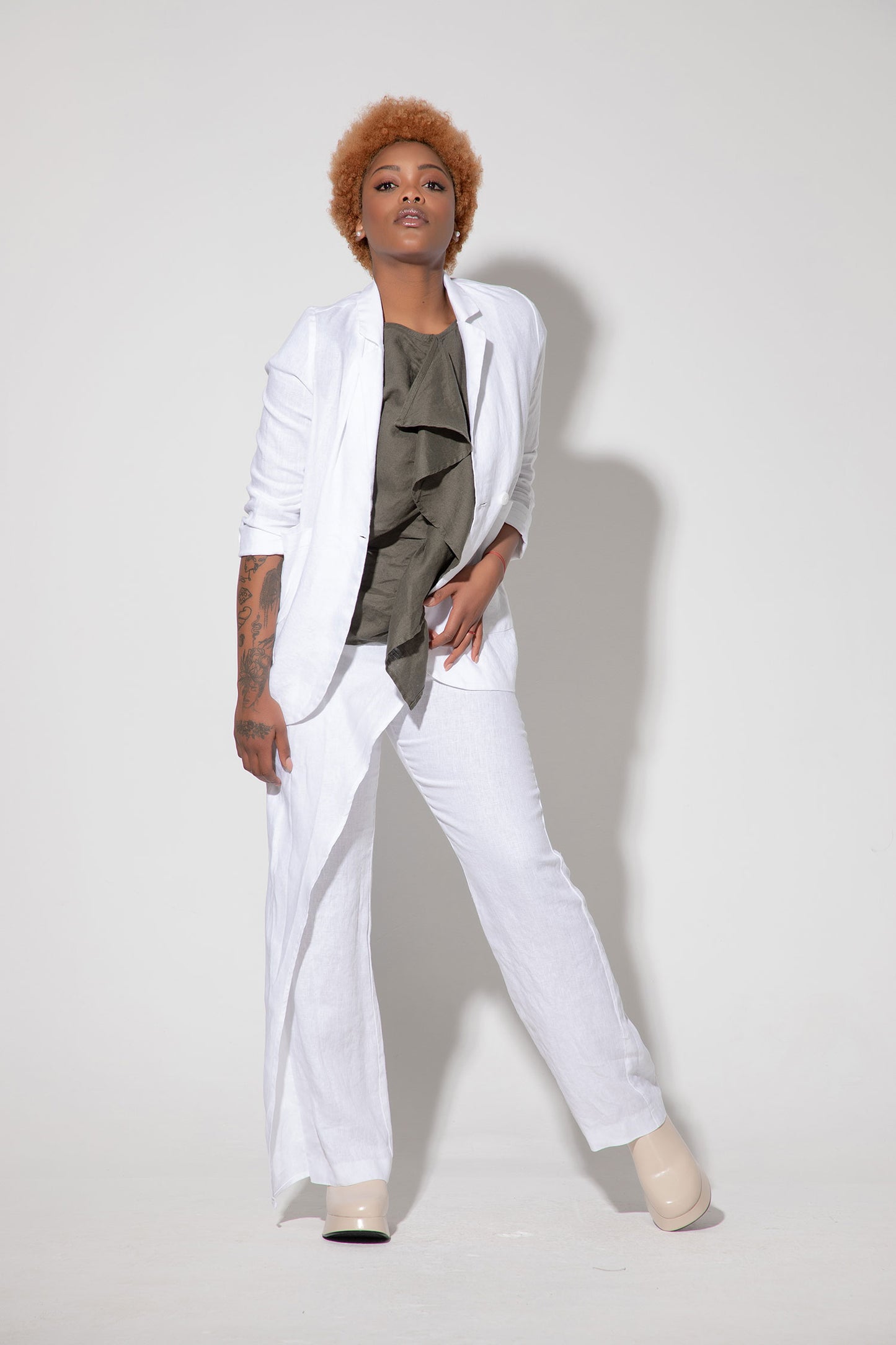 Asymmetrical linen pants - JAMALA