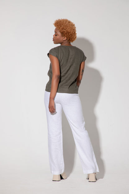 Asymmetrical linen pants - JAMALA