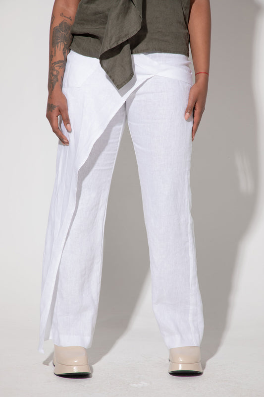 Asymmetrical linen pants - JAMALA