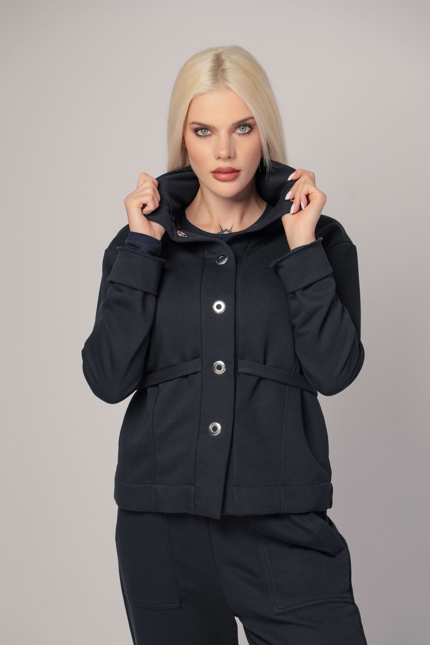 REINA - Sweatshirt jacket with tich button