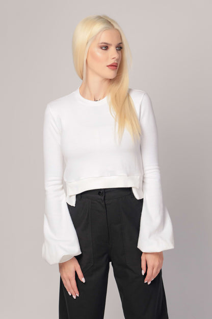 KANISHKA - Knitted top with crossed  trim