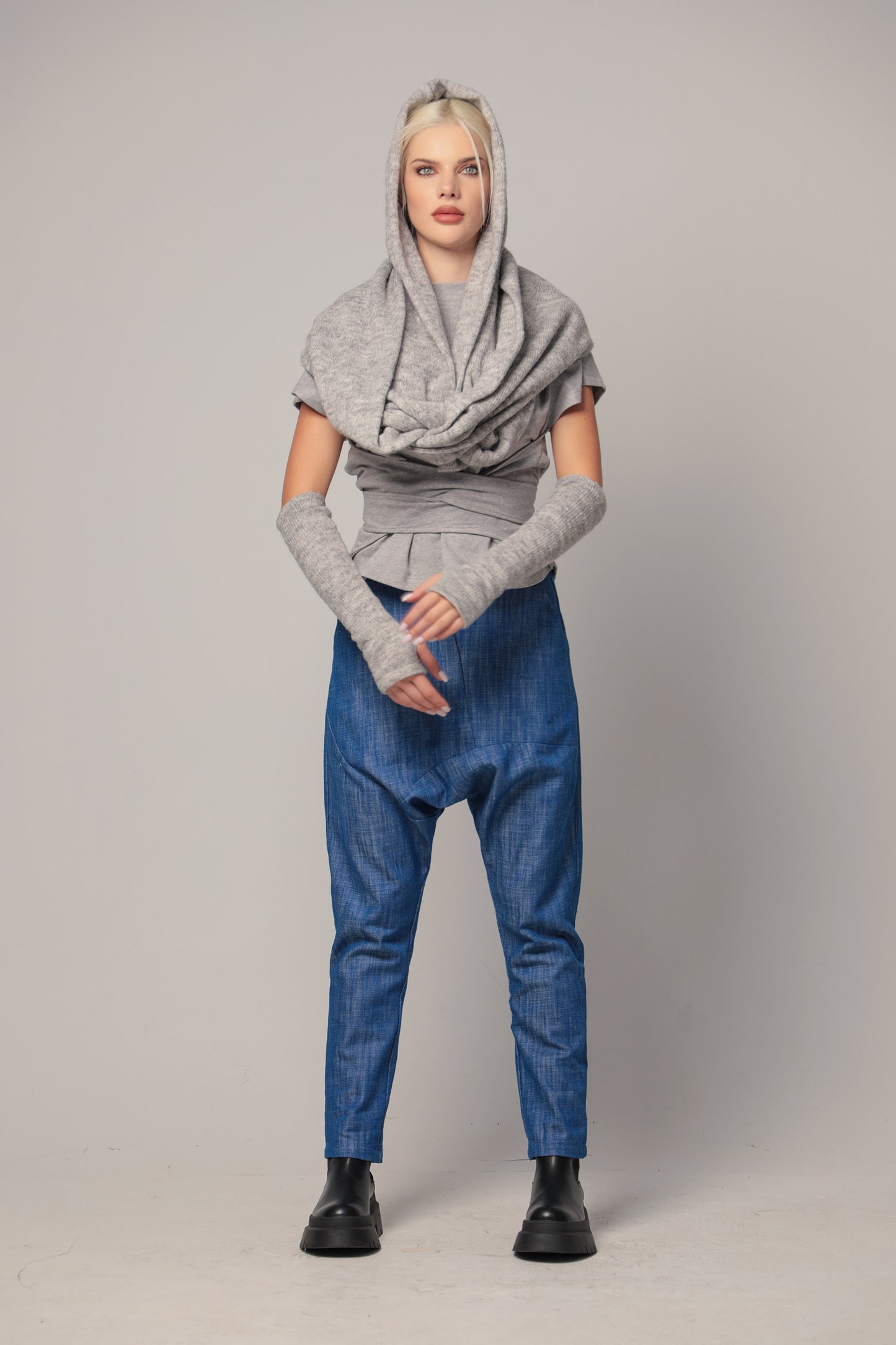 Snood scarf from soft knitted fabric - ETTA