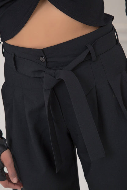 Pants with tie belt - MADLEN