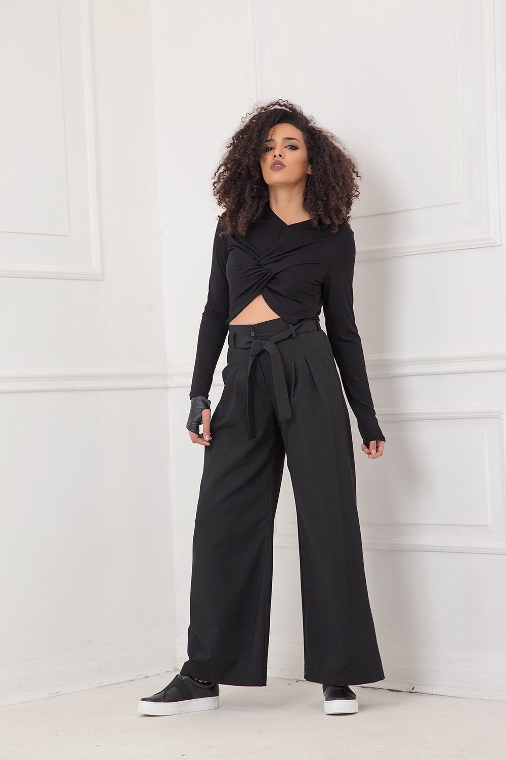 Pants with tie belt - MADLEN – ADEPTT.COM