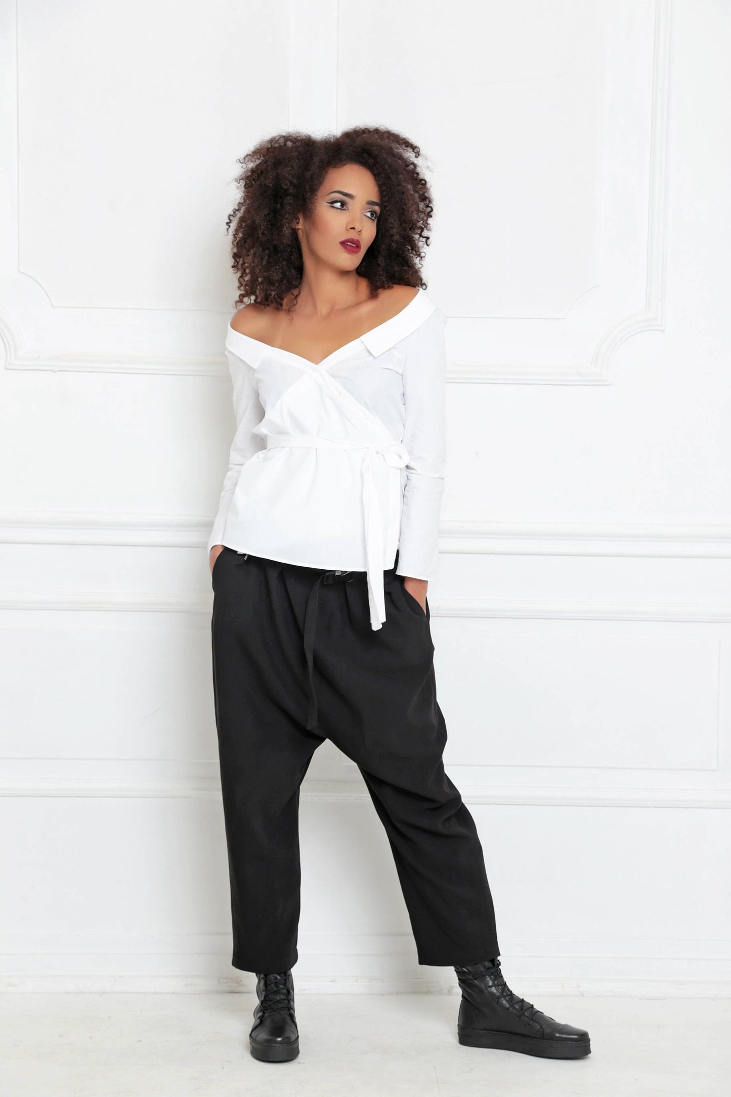 Smart drop crotch trousers - MAISHA