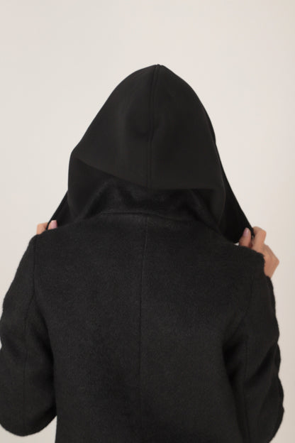 SHUN - Classic winter coat with sweatshirt hood