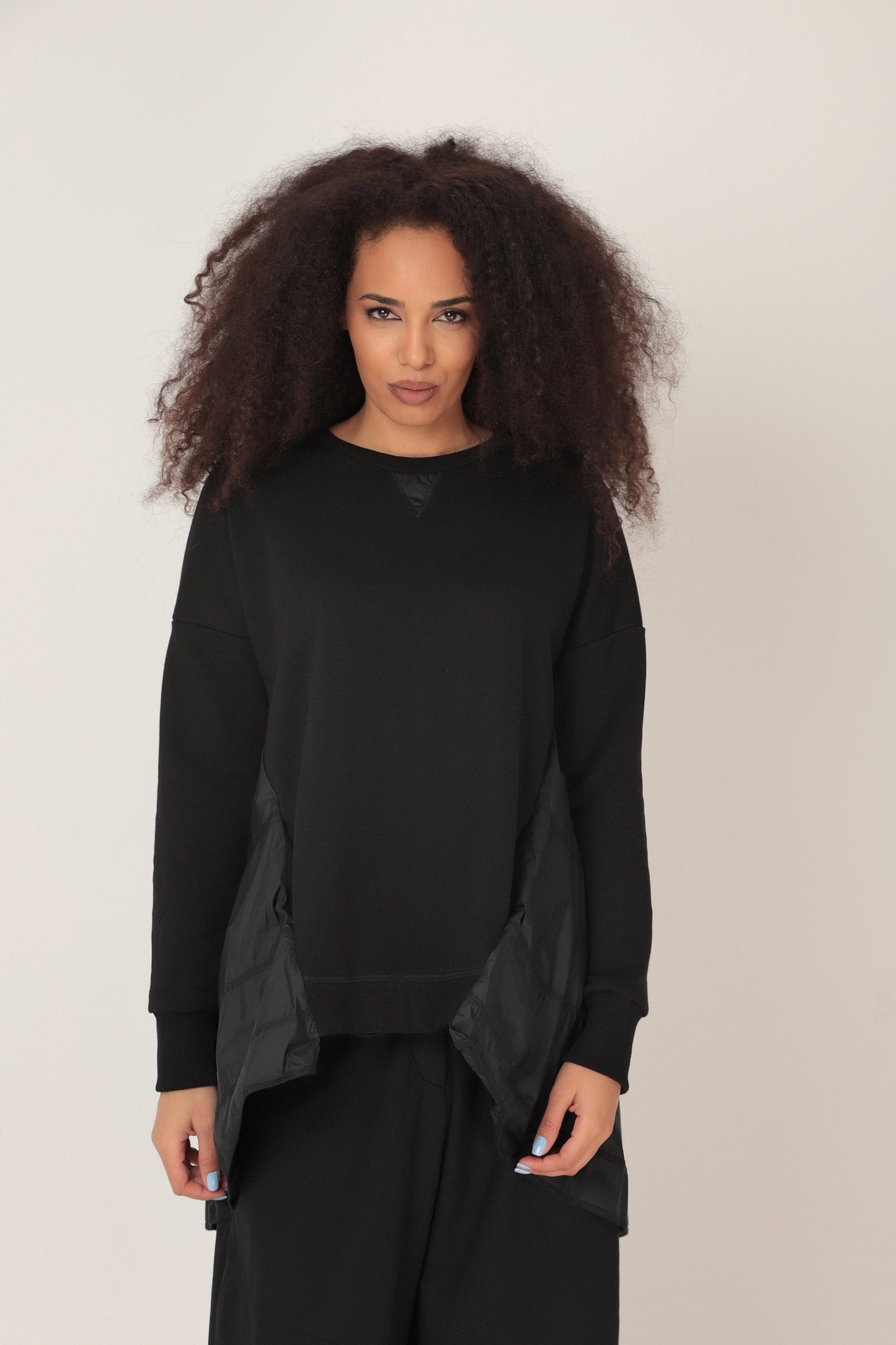 Black oversized sweatshirt parka - MIWA
