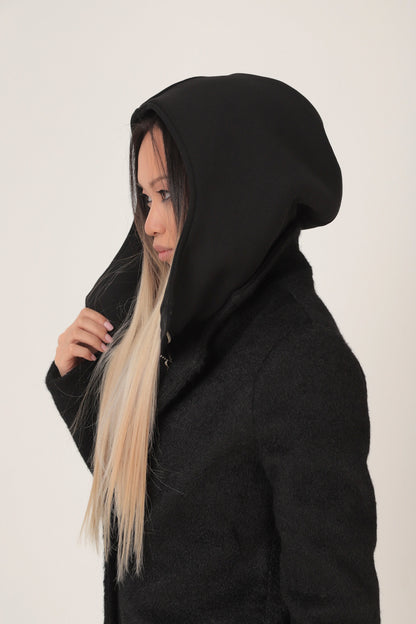 SHUN - Classic winter coat with sweatshirt hood