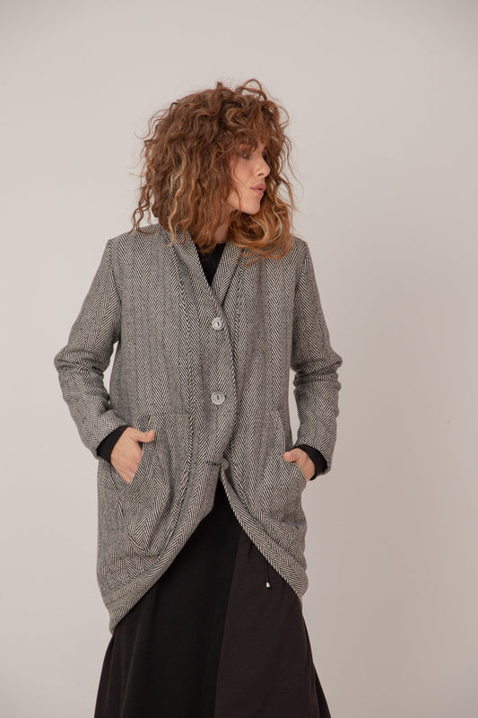Asymmetric blazer coat - AKSHITA