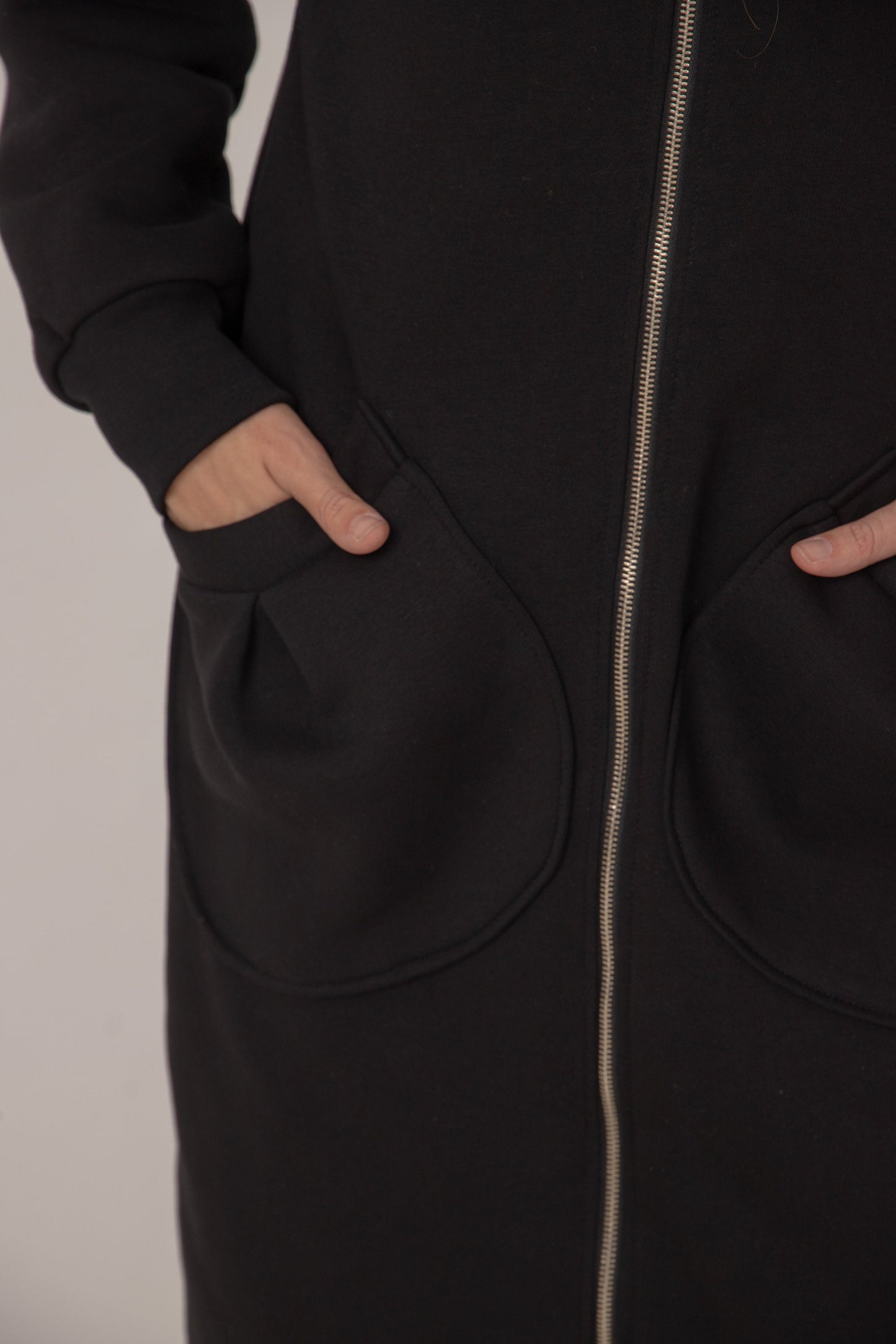Asymmetrical sweatshirt jacket - ALDEN