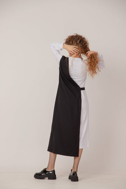 Midi overlayered long sleeved dress - ODET